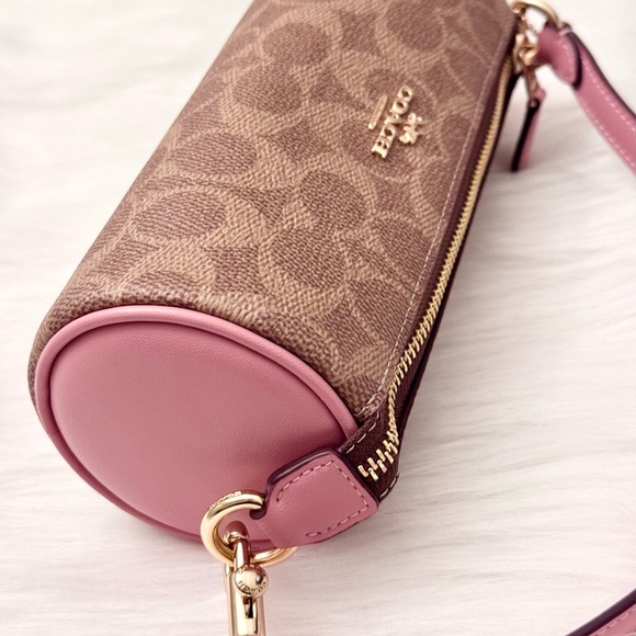 Coach Nolita Barrel Bag In Colorblock Signature Canvas CY040 in Pink petal NWT - Picture 8 of 11